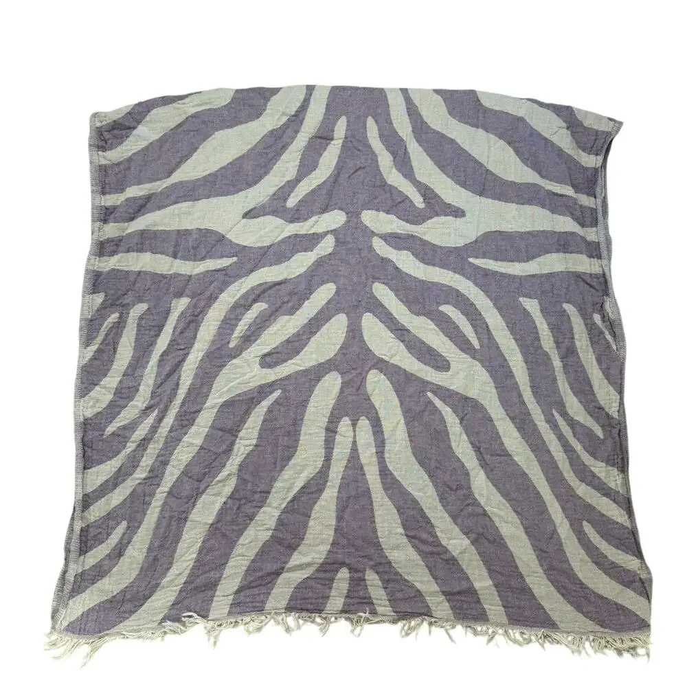ONKUMO Amazon Coral Organic Cotton Towel in Purple Cream Double Faced Muslin